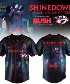 Nashville Predators x Shinedown DanceKidDance Tour Merch 2025 Black Jersey