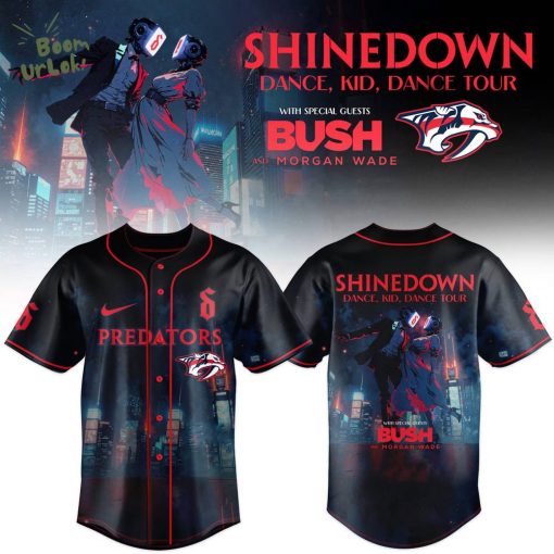 Nashville Predators x Shinedown DanceKidDance Tour Merch 2025 Black Jersey