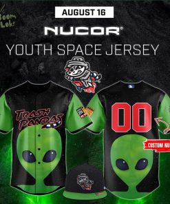 Rocket City Trash Pandas Youth Space Jersey Baseball Jersey