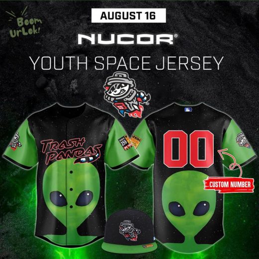 Rocket City Trash Pandas Youth Space Jersey Baseball Jersey