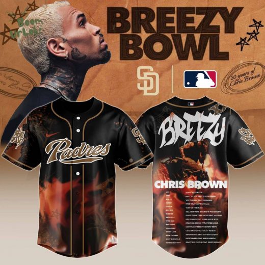 S D Padres x Chris Brown “Breezy Bowl XX Stadium World Tour” 2025 Jersey Editions Limited + Selling Out Fast