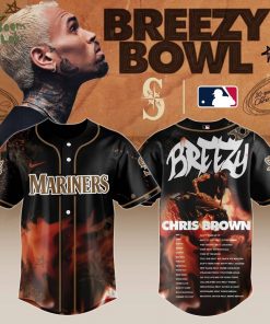 S Mariners x Chris Brown “Breezy Bowl XX Stadium World Tour” 2025 Jersey Editions Limited + Selling Out Fast