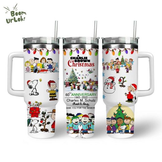 Snoopy Tumbler – Snoopy and Friends – A CHARLIE BROWN CHRISTMAS 60 ANNIVERSARY-40oz Tumbler