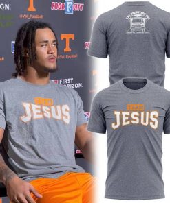 Tennessee Football Team Jesus Grey T-shir