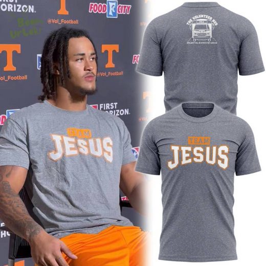 Tennessee Football Team Jesus Grey T-shir