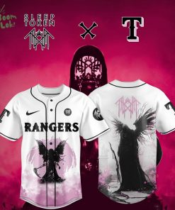 Texas Rangers X Sleep Token: Even in Arcadia Tour Merch White Jersey