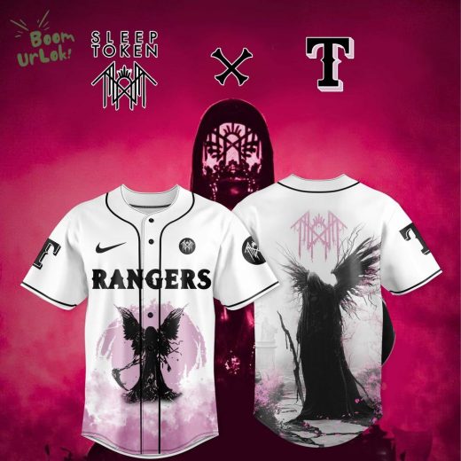 Texas Rangers X Sleep Token: Even in Arcadia Tour Merch White Jersey