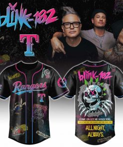 Blink-182 x Texas Rangers Baseball Jersey – Punk Rock Band Graphic Shirt