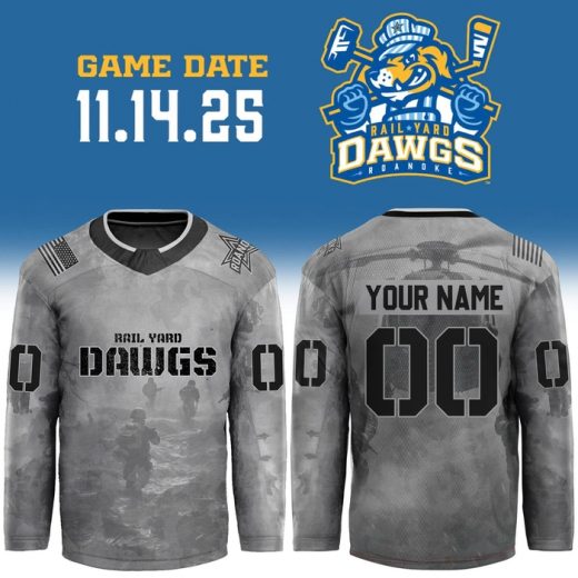 Limited Edition Roanoke Rail Yard Dawgs x Military Night Jersey 2025