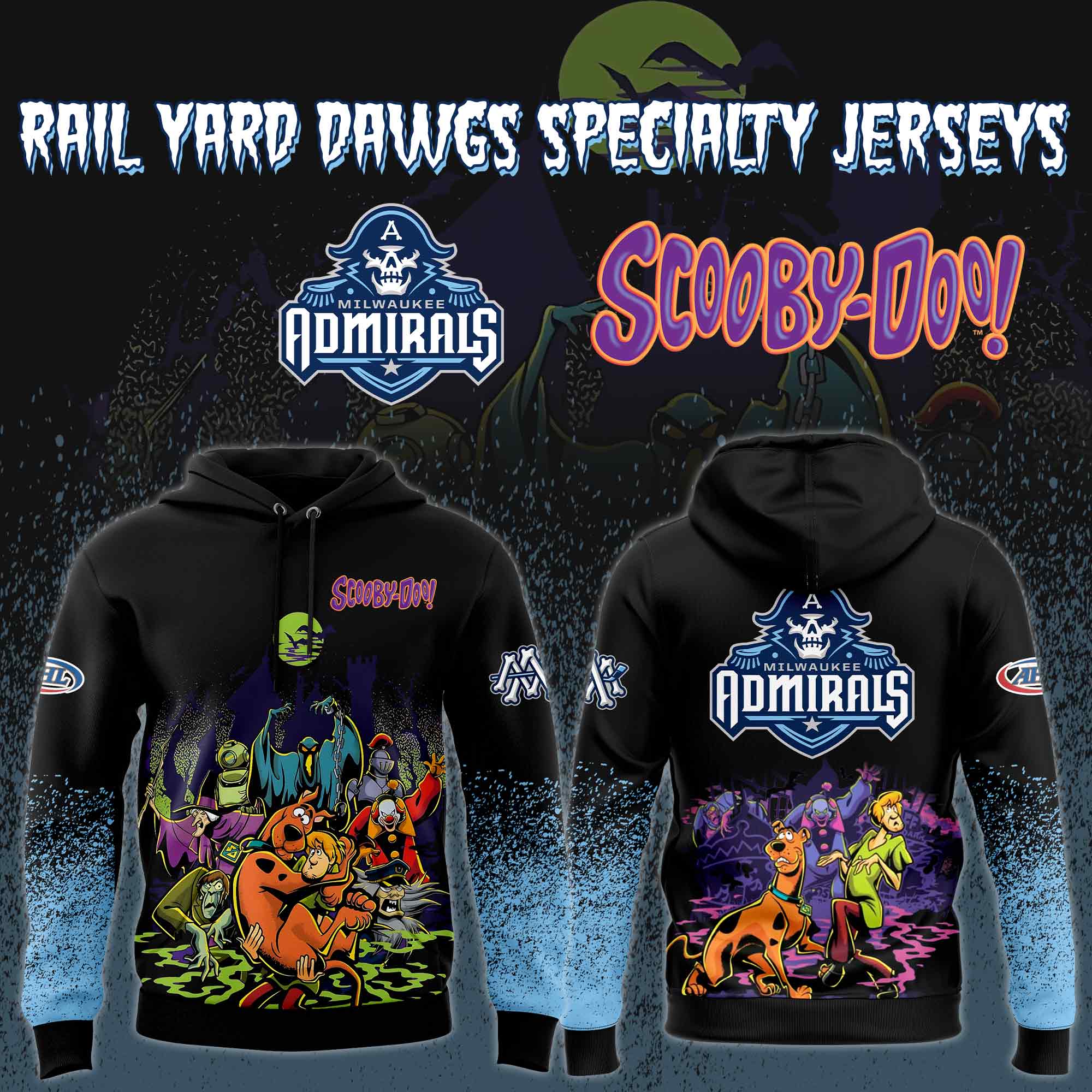 Limited Edition Milwaukee Admirals x ScooBy-Doo Night 2025 Hoodie Limited Edition Milwaukee Admirals x ScooBy-Doo Night 2025 Hoodie