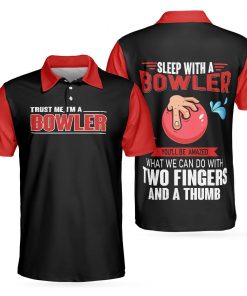 Sleep With Bowler Black Red Funny Short Sleeve With Sayings Polo Shirt
