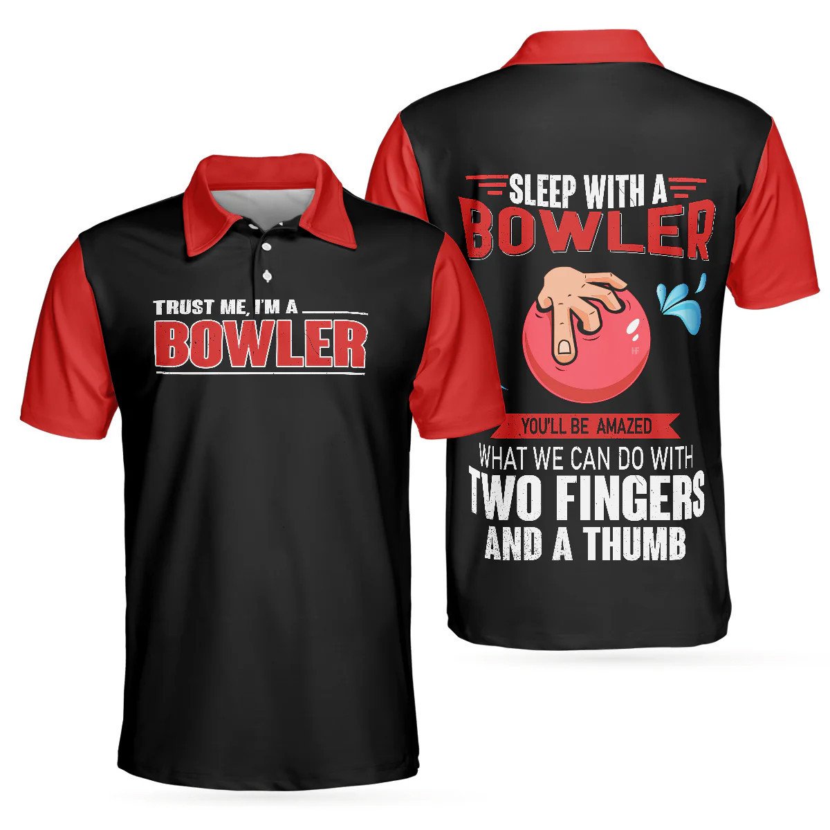Sleep With Bowler Black Red Funny Short Sleeve With Sayings Polo Shirt Sleep With Bowler Black Red Funny Short Sleeve With Sayings Polo Shirt