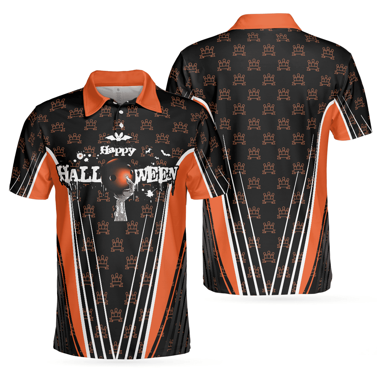 Happy Halloween Happy Bowling Polo Shirt Happy Halloween Happy Bowling Polo Shirt