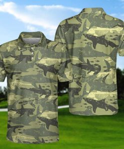 Camouflage Shark Pattern Camo Military Polo Shirt