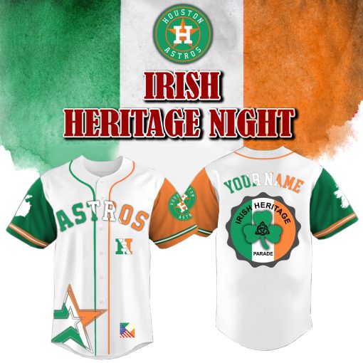 Houston Astros x Irish American Heritage Night-3D Baseball Jersey
