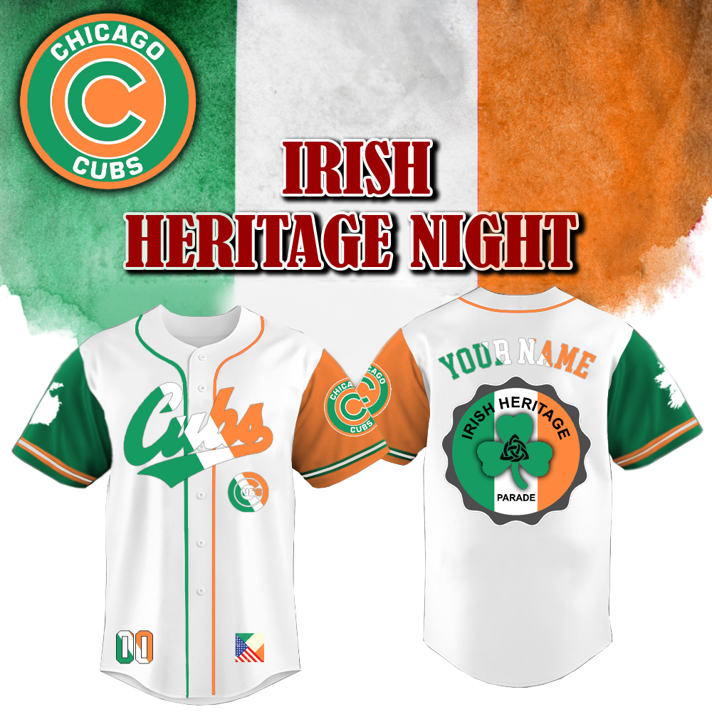 Chicago Cubs x Irish American Heritage Night 2025-3D Baseball Jersey Chicago Cubs x Irish American Heritage Night 2025-3D Baseball Jersey
