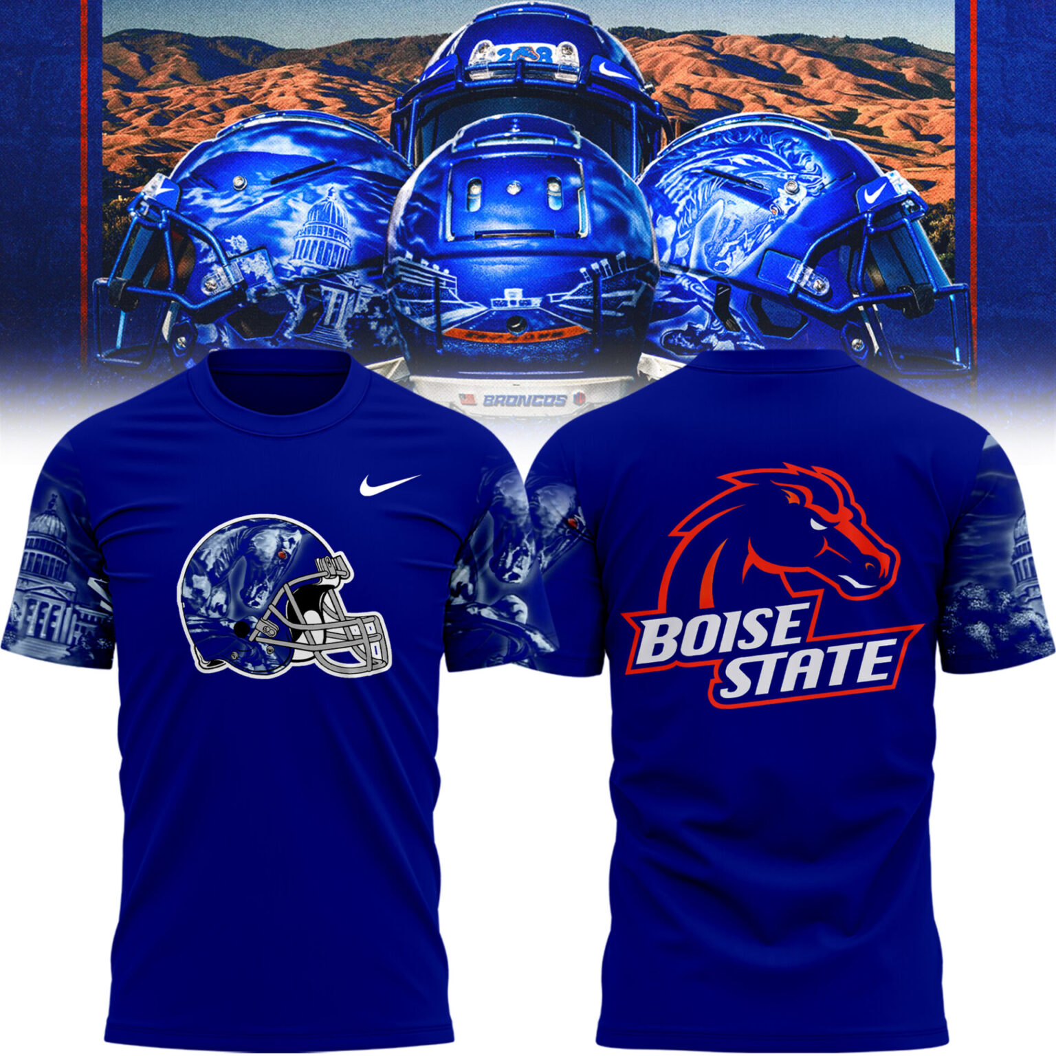 Limited Edition “Inspired By The 2025 Boise State Football Helmet” TShirt Limited Edition “Inspired By The 2025 Boise State Football Helmet” TShirt