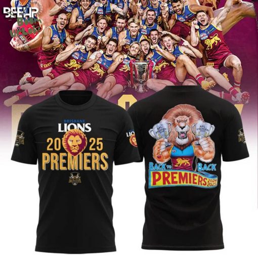 Brisbane Lions ”Back to Back” AFL 2025 Champions T-Shirt