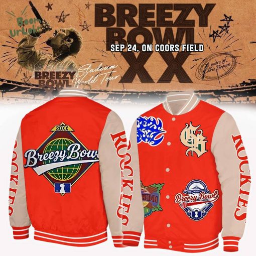 Colorado Rockies x CHRIS BROWN – BREEZY BOWL XX 2025 Red Jacket
