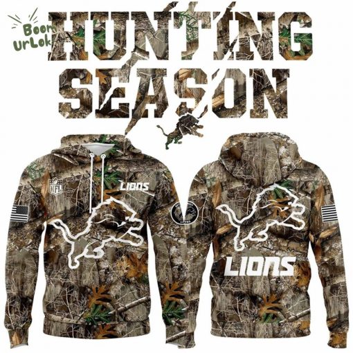 Detroit Lions 2025 Hunting Season camo hoodie