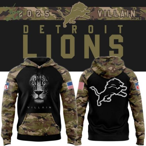 Detroit Lions 2025 VILLAIN Camo hoodie