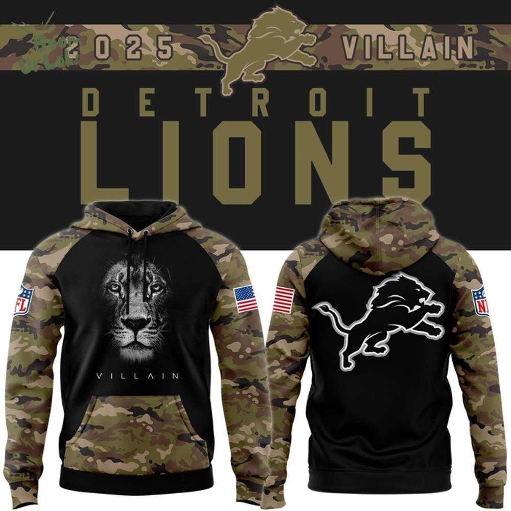 Detroit Lions 2025 VILLAIN Camo hoodie Detroit Lions 2025 VILLAIN Camo hoodie