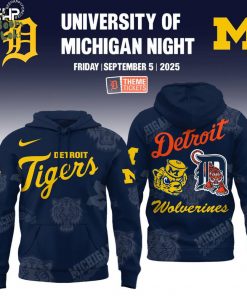 Detroit Tigers x Michigan Wolverines Night Game 2025 Limited Edition Hoodie