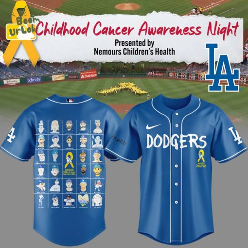 LA Dodgers Childhood Cancer Awareness Night Limited Blue Jersey