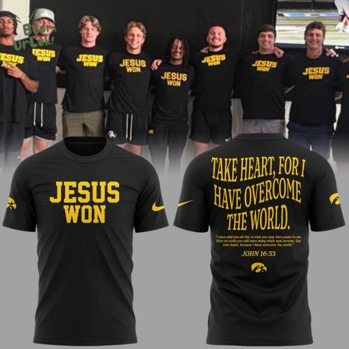 Limited Edition Hawkeye Football x JESUS WON 2025 Shirt