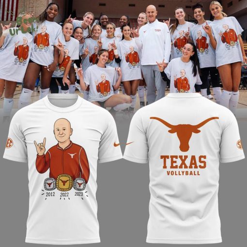 Limited Edition Texas Volleyball Coach Jerrittelliott White Tshirt 2025