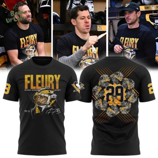 Limited edition Pittsburgh Penguins Black Marc-Andre Fleury Black T-shirt