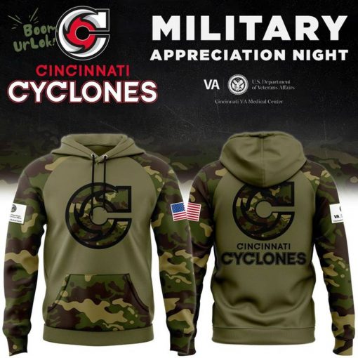 Limited editions Cincinnati Cyclones Military Day 2025 Hoodie