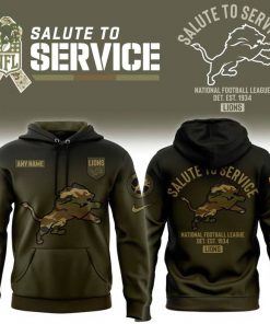 Men’s Custom Detroit Lions 2025 Salute to Service Hoodie