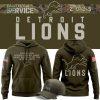 Men’s Detroit Lions Nike Olive/Camo 2025 Salute to Service Sideline Hoodie
