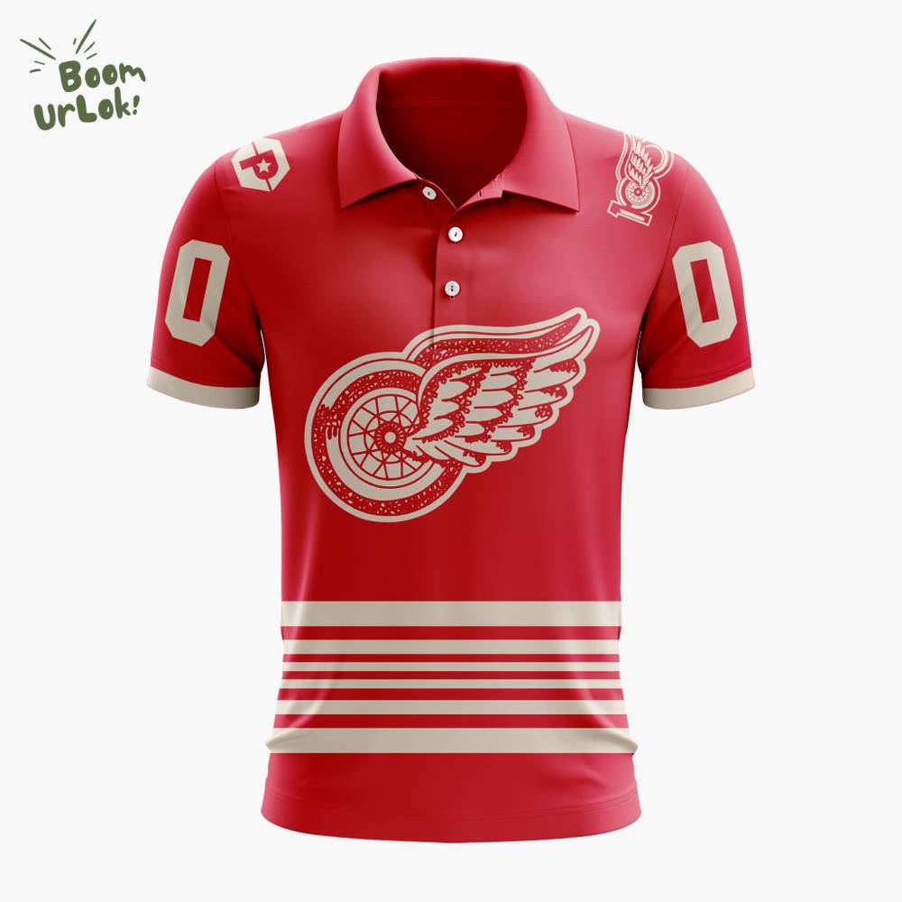 NHL Detroit Red Wings Personalized Centennial Polo Design NHL Detroit Red Wings Personalized Centennial Polo Design