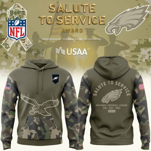 Philadelphia Eagles Nike Olive 2025 Salute to Service Sideline Standard Hoodie
