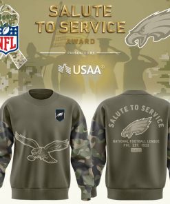 Philadelphia Eagles Nike Olive 2025 Salute to Service Sideline Standard Sweat