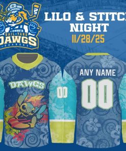 Roanoke Rail Yard Dawgs x Lilo & Stitch Night Jersey 2025