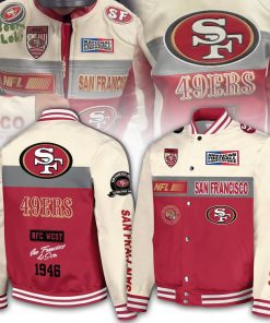 San Francisco 49ers 1946 NFC West Special Bomber Jacket – Eggshell-Red