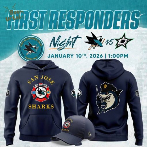 San Jose Sharks 2025 First Responders Night Hoodie (Navy)