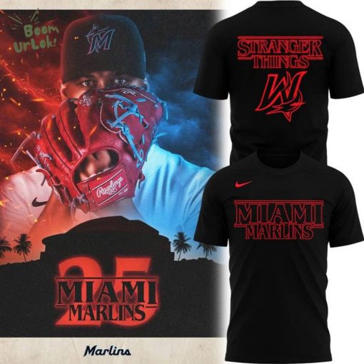 Special New Stranger Things Miami Marlins Logo T-Shirt