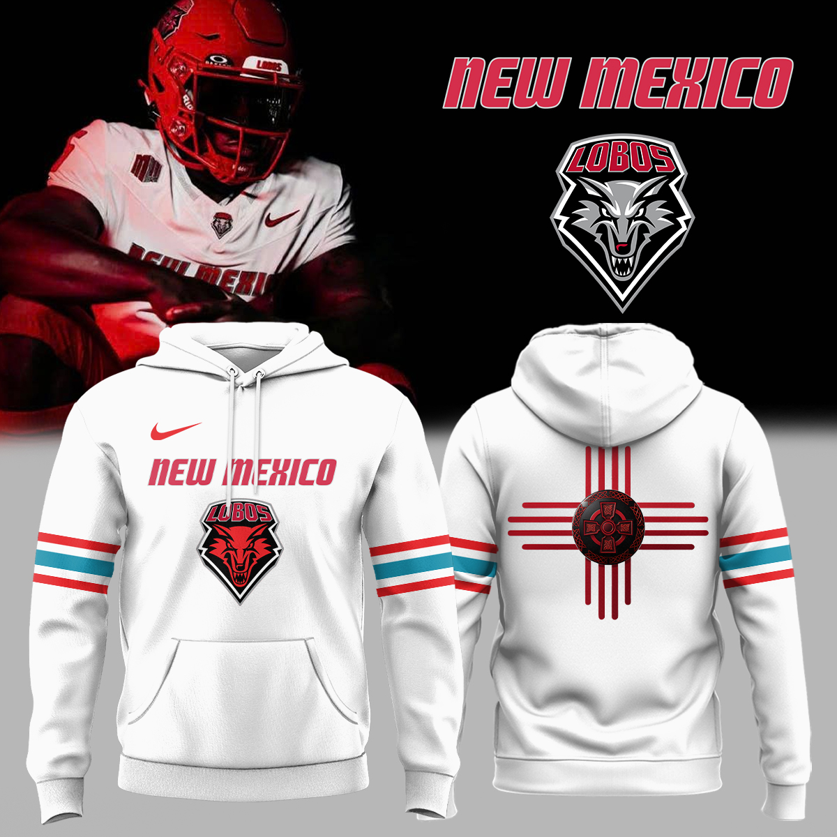 Special Edition New Mexico Lobos Wordmark Logo Uniform Hoodie Special Edition New Mexico Lobos Wordmark Logo Uniform Hoodie