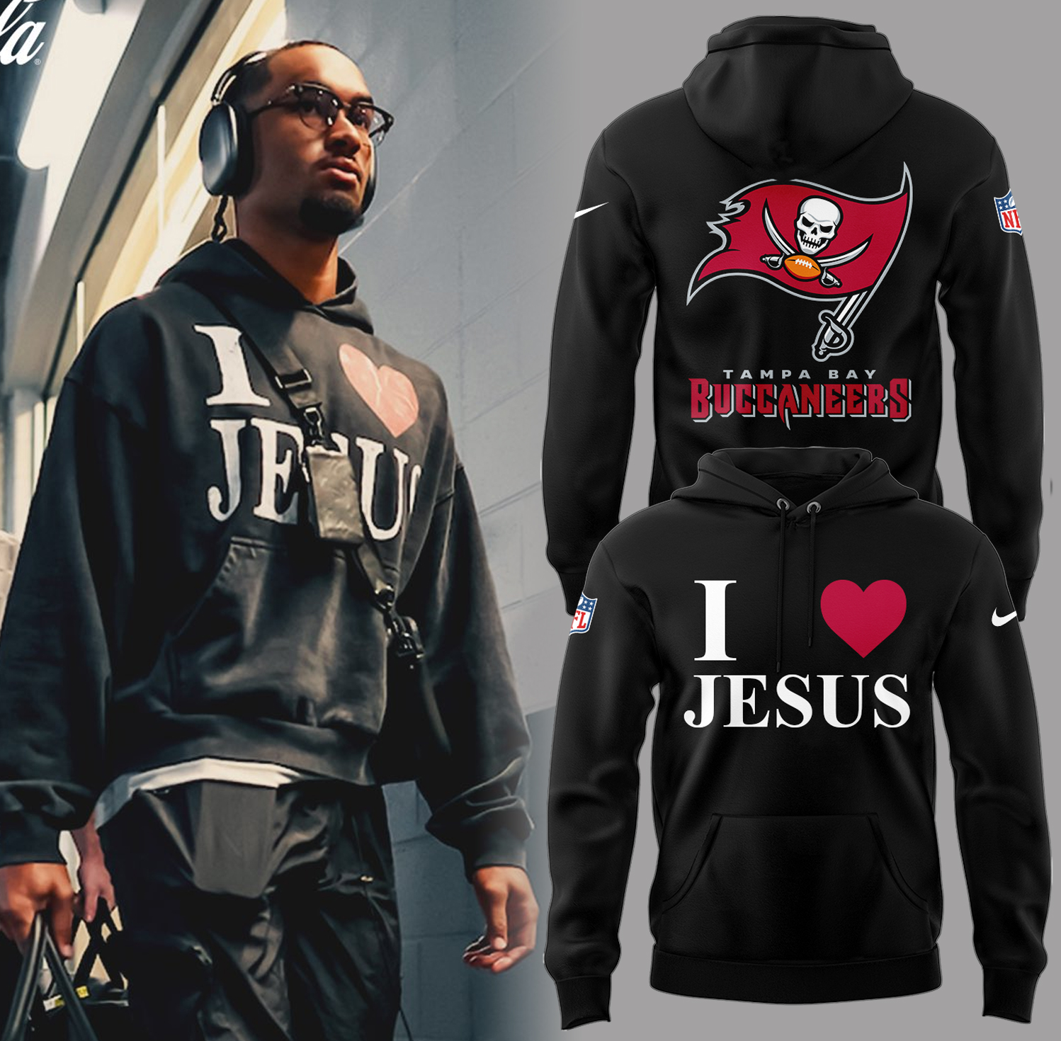 Limited Edition Buccaneers Love Jesus Hoodie Limited Edition Buccaneers Love Jesus Hoodie