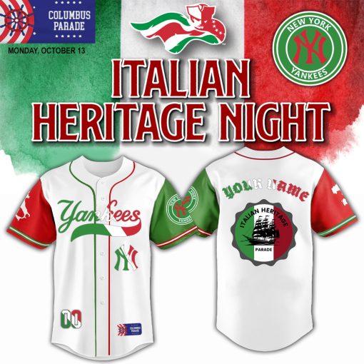 New York Yankees x Italian American Heritage Night 2025-3D Baseball Jersey