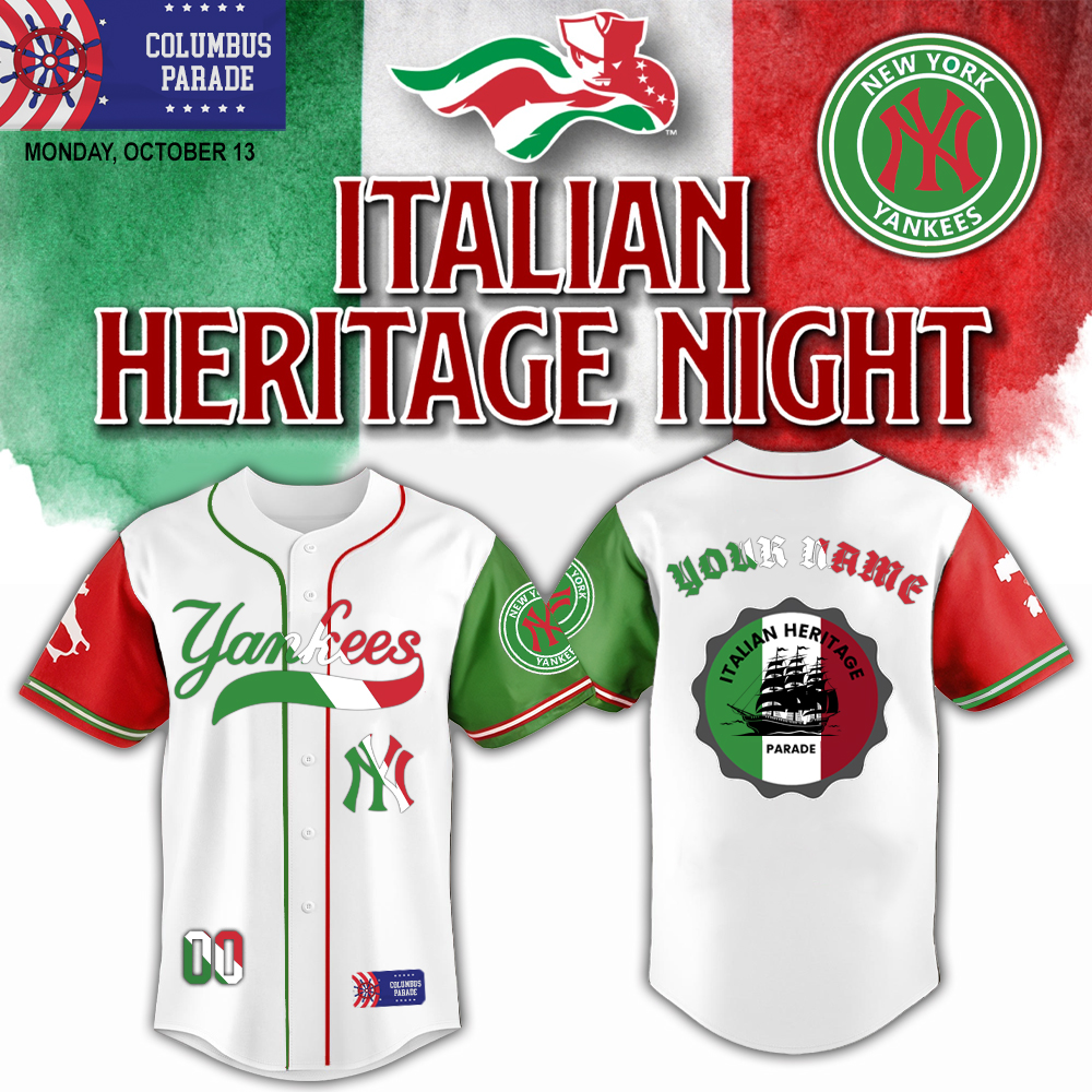 New York Yankees x Italian American Heritage Night 2025-3D Baseball Jersey New York Yankees x Italian American Heritage Night 2025-3D Baseball Jersey