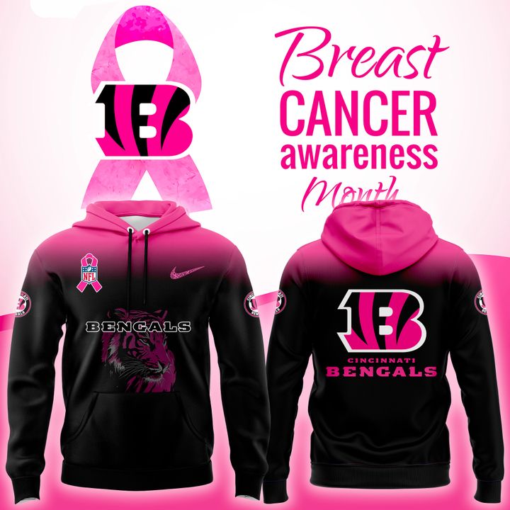 Cincinnati Bengals NFL Breast Cancer Awareness 2025-2026 Hoodie Cincinnati Bengals NFL Breast Cancer Awareness 2025-2026 Hoodie