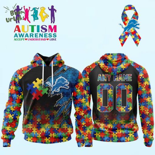 Autism Awareness Detroit Lions Hoodie 3D Unisex Hoodie