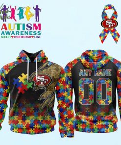 Autism Awareness San Francisco 49ers Hoodie 3D Unisex Hoodie