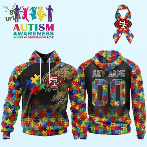Autism Awareness San Francisco 49ers Hoodie 3D Unisex Hoodie