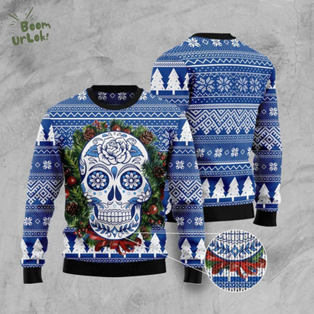 Awesome Sugar Skull Ugly Christmas Sweater Awesome Sugar Skull Ugly Christmas Sweater